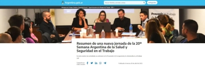 Presentaci&oacute;n del nuevo proyecto normativo de Ergonom&iacute;a en la Semana Argentina de la Salud y Seguridad en el Trabajo en la SRT