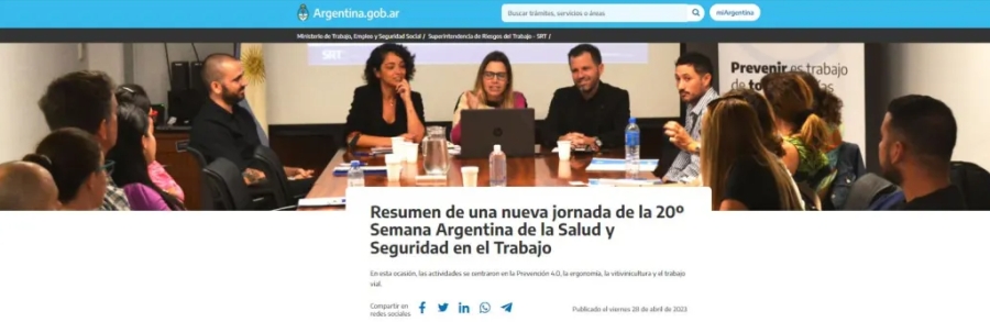 Presentación del nuevo proyecto normativo de Ergonomía en la Semana Argentina de la Salud y Seguridad en el Trabajo en la SRT